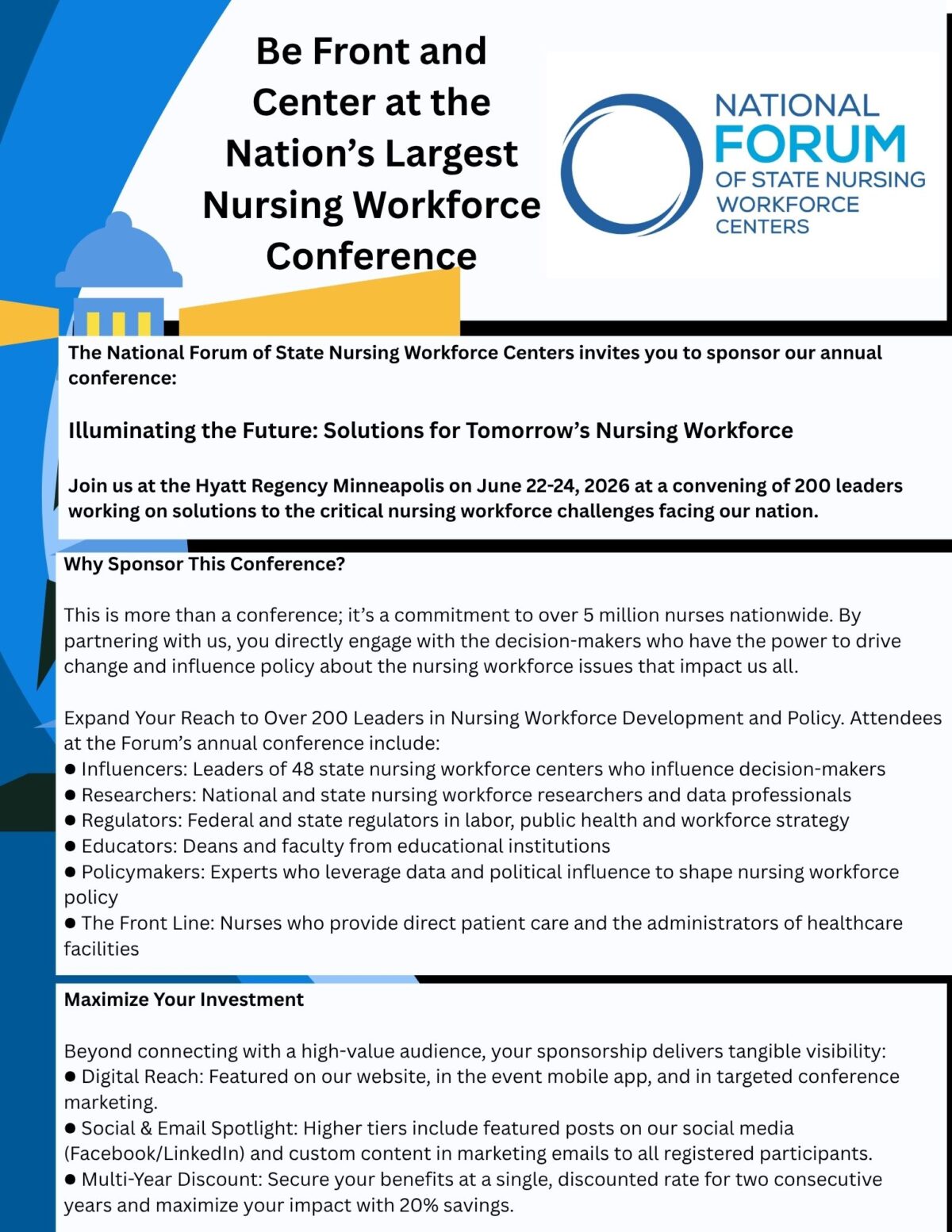 Wsdn Annual Conference - National Forum of State Nursing Workforce Centers